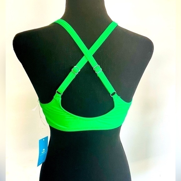 Cupshe Bikini Top size XS Green Knot Tie Front (Top Only) New with Tags - Picture 2 of 9